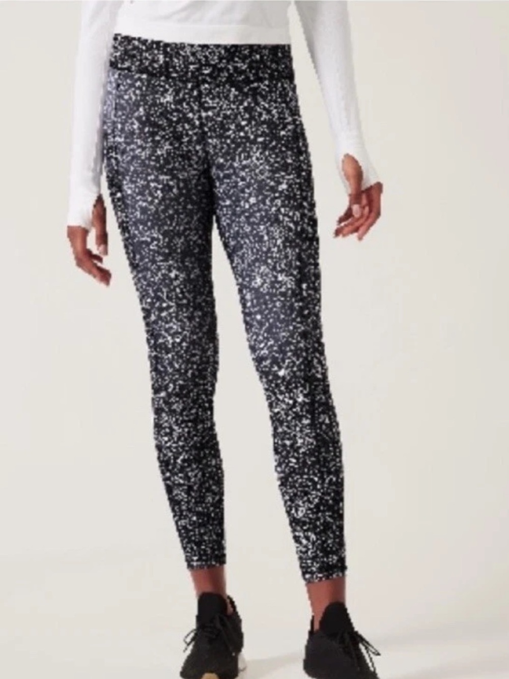 Athleta Ultimate Stash Textured 7/8 Tight Storm Texture Black Small